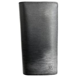 Louis Vuitton-Louis Vuitton Epi Portefeuille Brazza M60622 Long Wallet for Men-Black