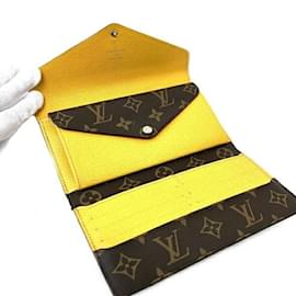 Louis Vuitton-Louis Vuitton Monogram Portefeuille Marie Roulon M60506 Long Wallet for Women-Brown,Yellow