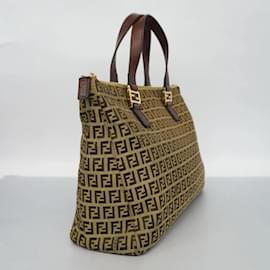 Fendi-Fendi Brown Zucchino Nylon Canvas Tote Bag for Women-Brown