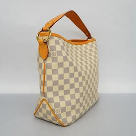 Louis Vuitton-Sac à main épaule Louis Vuitton Damier Azur Delightful PM-Rose,Blanc,Autre