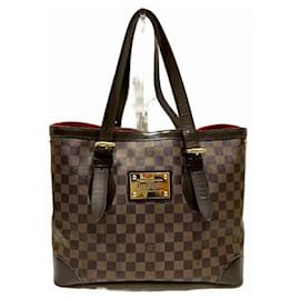 Louis Vuitton-Louis Vuitton Damier Hampstead MM N51204 Schultertasche-Braun,Damier ebene