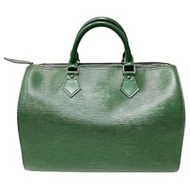 Louis Vuitton-Bolsa Boston Epi Speedy 30 Louis Vuitton em verde-Verde