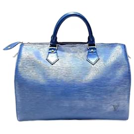 Louis Vuitton-Bolsa Boston Epi Speedy 30 para Mulheres Louis Vuitton-Azul