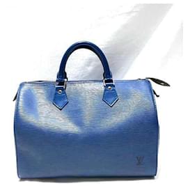 Louis Vuitton-Bolsa Boston Epi Speedy 30 para Mulheres Louis Vuitton-Azul