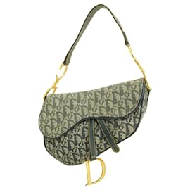 Christian Dior-Christian Dior Trotter Saddle Bag - Navy Canvas-Navy blue