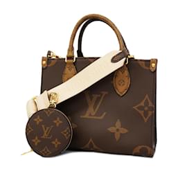 Louis Vuitton-Louis Vuitton Monogram Giant On The Go PM Handtasche für Frauen-Braun