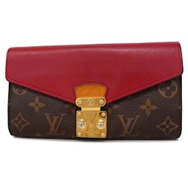 Louis Vuitton-Lange Geldbörse Louis Vuitton Monogram Pallas M58414-Braun,Fuschia