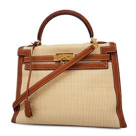 Hermès-Borsa Hermes Kelly 32 in oro - Lusso di seconda mano-D'oro