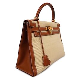 Hermès-Borsa Hermes Kelly 32 in oro - Lusso di seconda mano-D'oro