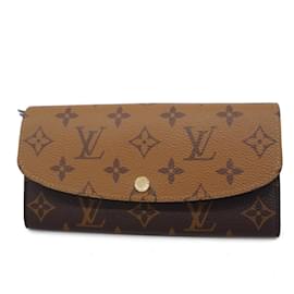 Louis Vuitton-Louis Vuitton Monogram Reverse Emily Lange Geldbörse für Frauen-Braun