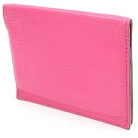 Hermès-Portacarte Hermes Evelyn in pelle di capra rosa Tyrian-Rosa