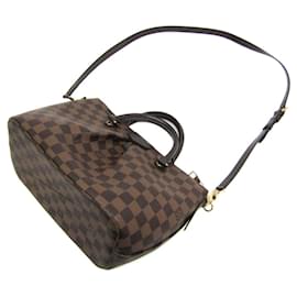 Louis Vuitton-Sac à main Louis Vuitton Damier Siena PM N41545 pour femme en ébène-Damier ebène