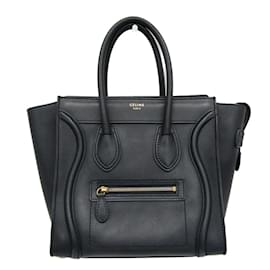 Céline-Celine Luggage Micro Shopper 167793 Borsa in pelle da donna in blu navy-Blu navy