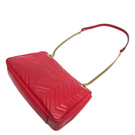 Gucci-Borsa a spalla Gucci GG Marmont Medium in pelle rossa-Rosso