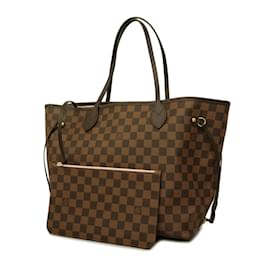 Louis Vuitton-Borsa tote Louis Vuitton Damier Neverfull MM - Ebene/Rose Ballerine-Rosa,Damier ebene