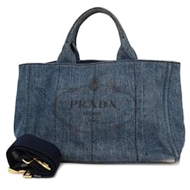 Prada-Borsa in denim Prada blu per donne-Blu