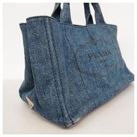 Prada-Borsa in denim Prada blu per donne-Blu