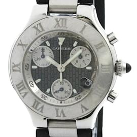 Cartier-Cartier Must 21 Chronoscaph Steel Quartz Men's Watch W10125U2-Other