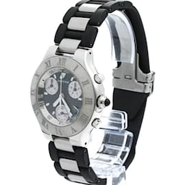 Cartier-Cartier Must 21 Chronoscaph Steel Quartz Men's Watch W10125U2-Other