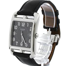 Hermès-Hermes Cape Cod Steel Leather Quartz Men's Watch CC1.810-Other
