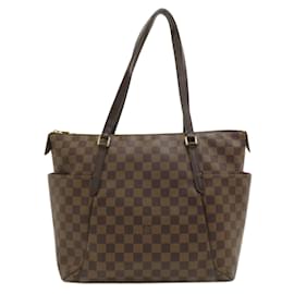 Louis Vuitton-Totally MM Tote Bag von Louis Vuitton aus Damier-Canvas-Braun,Damier ebene