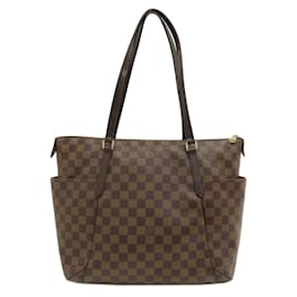 Louis Vuitton-Totally MM Tote Bag von Louis Vuitton aus Damier-Canvas-Braun,Damier ebene