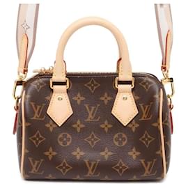 Louis Vuitton-Louis Vuitton Monogram Speedy Bandoulière 20 Handtasche-Rot,Beige