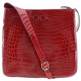 Sac à épaule Gancini Salvatore Ferragamo - Cuir rouge Rouge