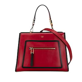 Fendi-Borsa a spalla Fendi Runaway Small 8BH344 in pelle rossa-Rosso