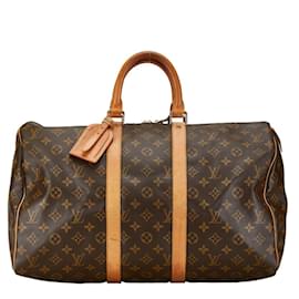 Louis Vuitton-Louis Vuitton Monogram Keepall 45 Boston Tasche-Braun,Monogramm