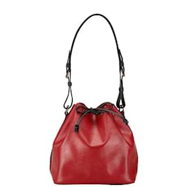 Louis Vuitton-Sac à épaule Petit Noé Epi Louis Vuitton-Noir,Rouge