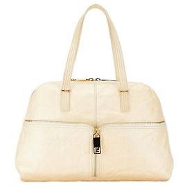 Fendi Zucca Unzipped Tote Bag - Beige Leather Beige