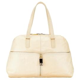 Fendi-Fendi Zucca Unzipped Tote Bag - Beige Leather-Beige