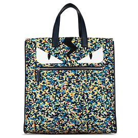 Sac à main Fendi Bag Bugs Monster Camouflage 7VA367 Multicolore Bleu Marine