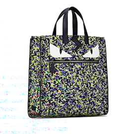 Fendi-Fendi Bag Bugs Monster Camouflage Handbag Tote 7VA367-Multiple colors,Navy blue