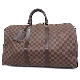 Louis Vuitton-Borsa Boston Louis Vuitton Damier Keepall 50 in Ebano-Damier ebene