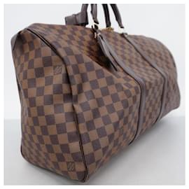 Louis Vuitton-Borsa Boston Louis Vuitton Damier Keepall 50 in Ebano-Damier ebene