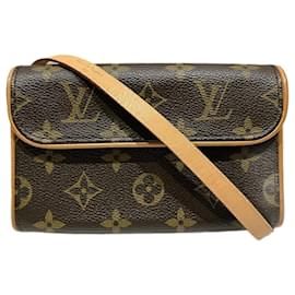 Louis Vuitton-Louis Vuitton Monogram Pochette Florentine M51855 Bauchtasche für Frauen-Braun,Monogramm