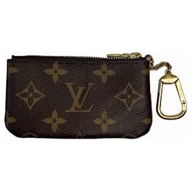 Louis Vuitton-Louis Vuitton Monogram Pochette Cle M62650 Coin Purse-Brown,Monogram