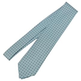 Hermès-Hermes Light Blue Silk Cravat-Light blue