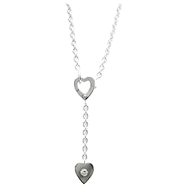 Cartier-Collana Pendente Cartier Mon Amour in Oro Bianco 18K con Diamante-Argento