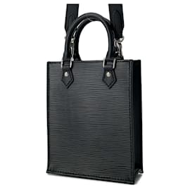 Louis Vuitton-Louis Vuitton Epi Petite Sac Plat Handbag - Black-Black