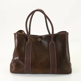 Hermès Sac à main en cuir Hermes Garden PM Marron
