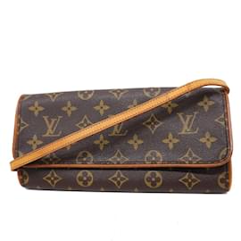 Louis Vuitton-Louis Vuitton Monogram Pochette Twin GM Shoulder Bag-Brown