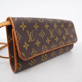 Louis Vuitton-Louis Vuitton Monogram Pochette Twin GM Shoulder Bag-Brown