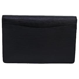 Louis Vuitton-LOUIS VUITTON Epi Montaigne 23 Clutch Bag Black M52662 LV Auth 79228-Black