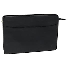 Louis Vuitton-LOUIS VUITTON Epi Pochette Homme Clutch Bag Black M52522 LV Auth 79938-Black