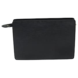 Louis Vuitton-LOUIS VUITTON Epi Pochette Homme Clutch Bag Black M52522 LV Auth 79938-Black