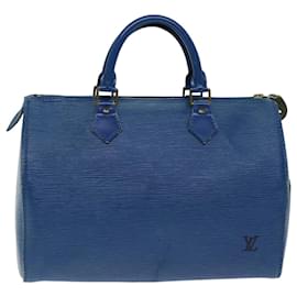 Louis Vuitton-LOUIS VUITTON Epi Speedy 30 Hand Bag Toledo Blue M43005 LV Auth 78986-Blue