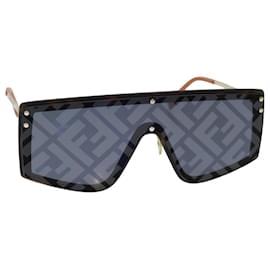 Fendi-FENDI Zucca Canvas Sunglasses Black Auth 77748-Black